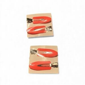 Set of Coral Hair Clips